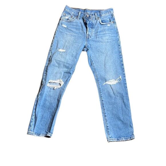 Levi Premium 501® ORIGINAL FIT WOMEN'S JEANS waist size 25 inseam 26 blue - Picture 3 of 11